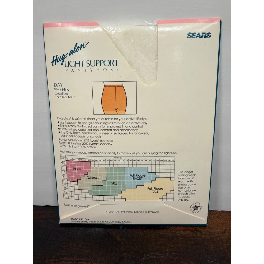Hug-alon‎ Light Support Pantyhose Full Figure Tall White Sears The Only Toe